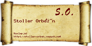 Stoller Orbán névjegykártya